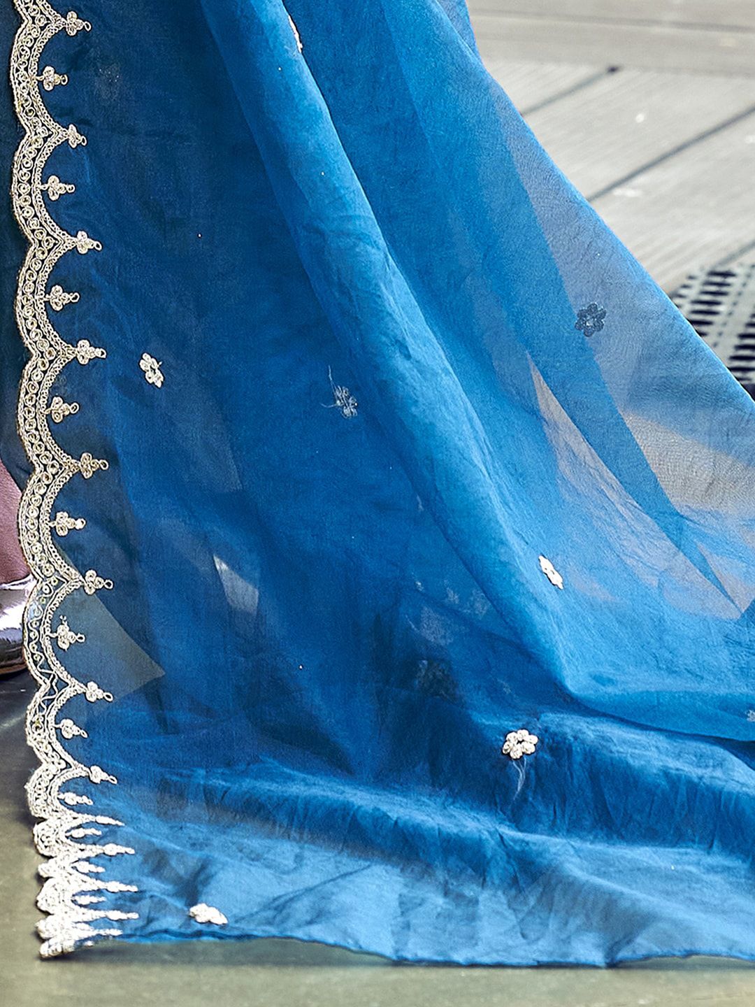 Indo Era Ethnic Motifs Yoke Design Thread Work Straight Kurta & Trouser With Dupatta