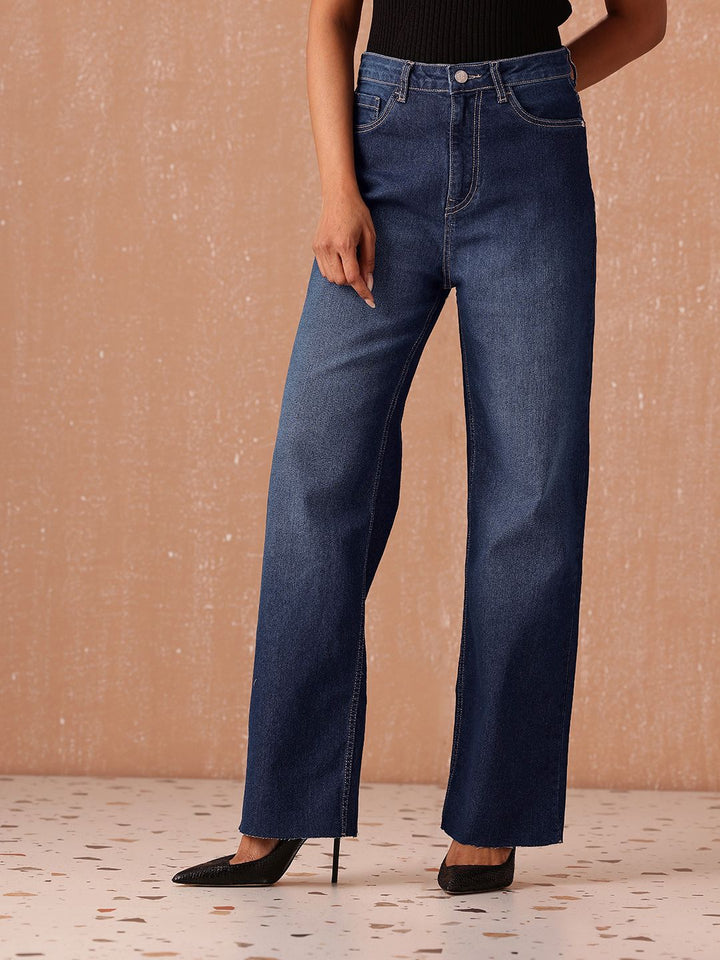 all about you Women Straight Fit High-Rise Light Fade Stretchable Jeans