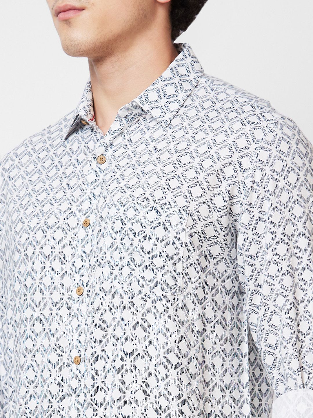 SPYKAR Geometric Printed Cotton Casual Shirt