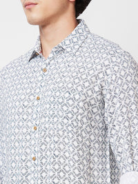 SPYKAR Geometric Printed Cotton Casual Shirt