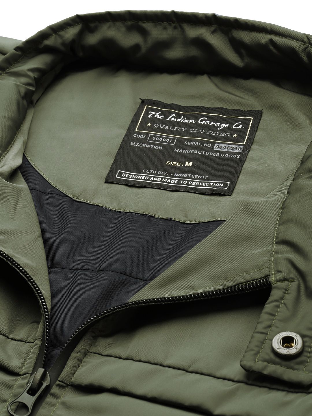 The Indian Garage Co Men Zip-Front Slim Fit Biker Jacket