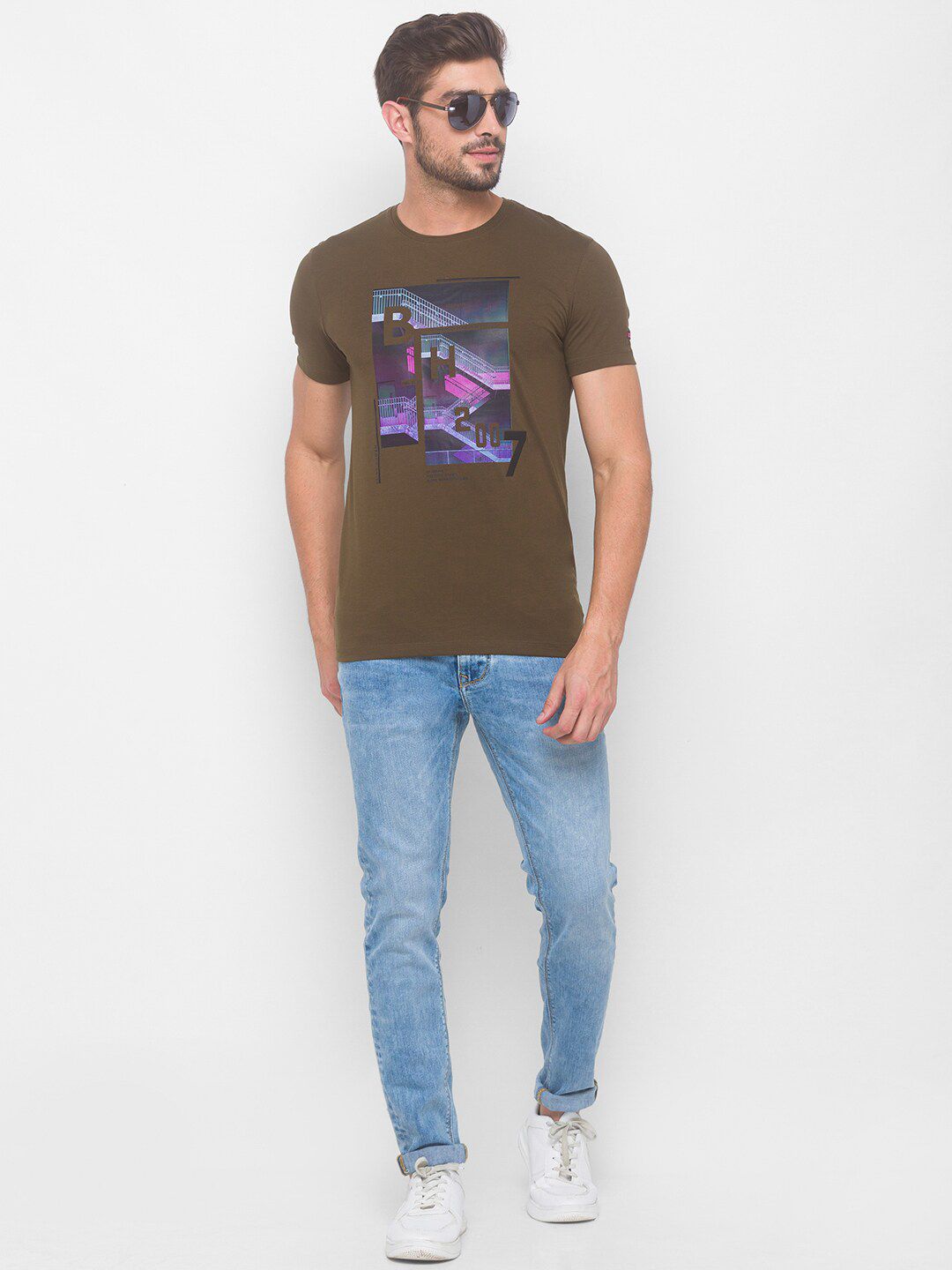 Being Human Men Brown Printed T-shirt