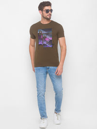 Being Human Men Brown Printed T-shirt
