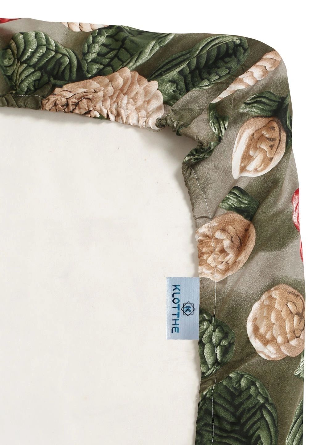 Moda Rapido X KLOTTHE Green & Red Floral 300 TC King Bedsheet with 2 Pillow Covers