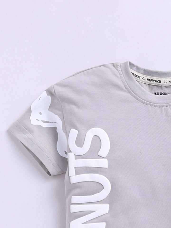 Happy Faces Kids Boys Snoopy Printed Pure Cotton T-Shirt