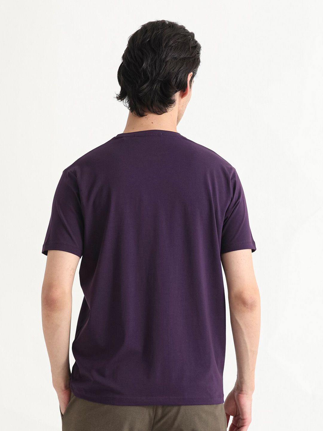 RARE RABBIT Men Mant Graphic Printed Round Neck Cotton Slim Fit T-Shirt