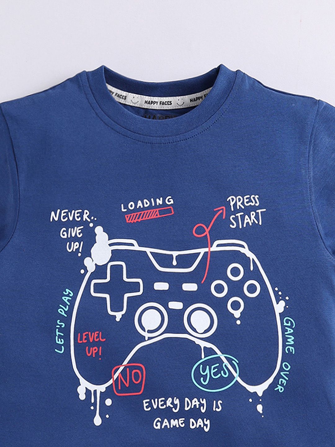 Happy Faces Boys Graphic Printed Pure Cotton T-shirt