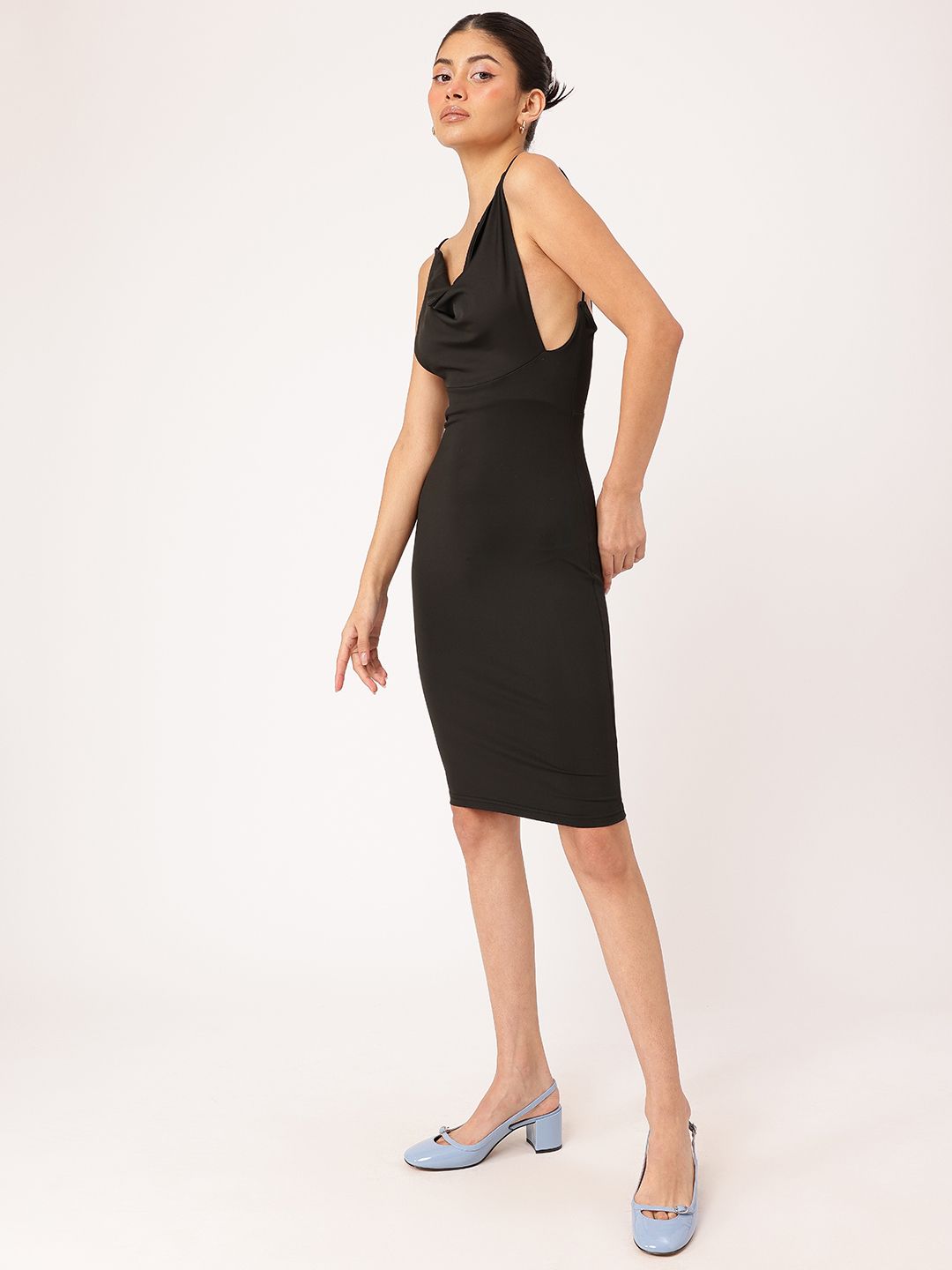 DressBerry Curve Crush Cowl Neck Shoulder Strappy Glam Dress