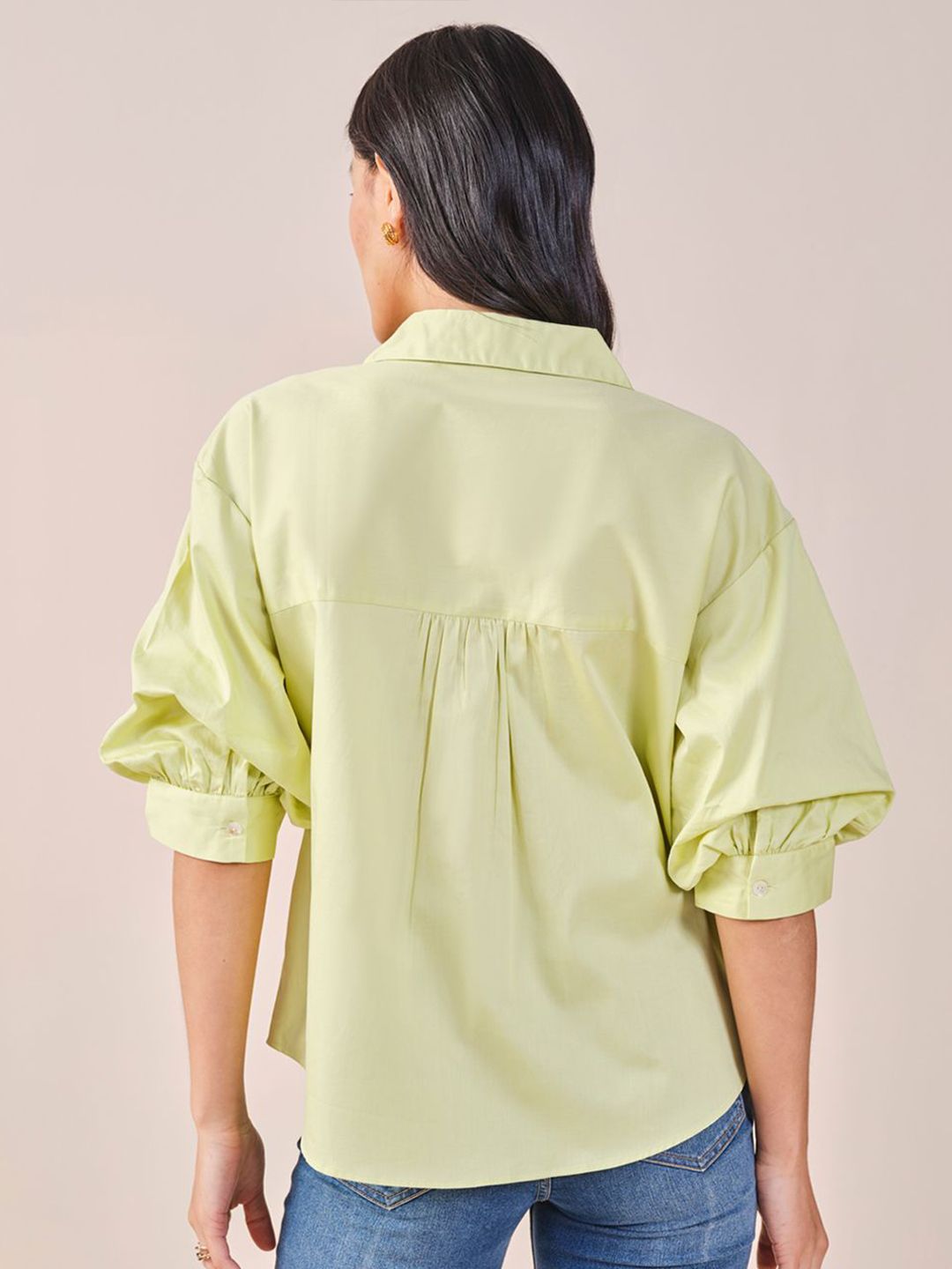 AND Roll-Up Sleeves Cotton Shirt Style Top