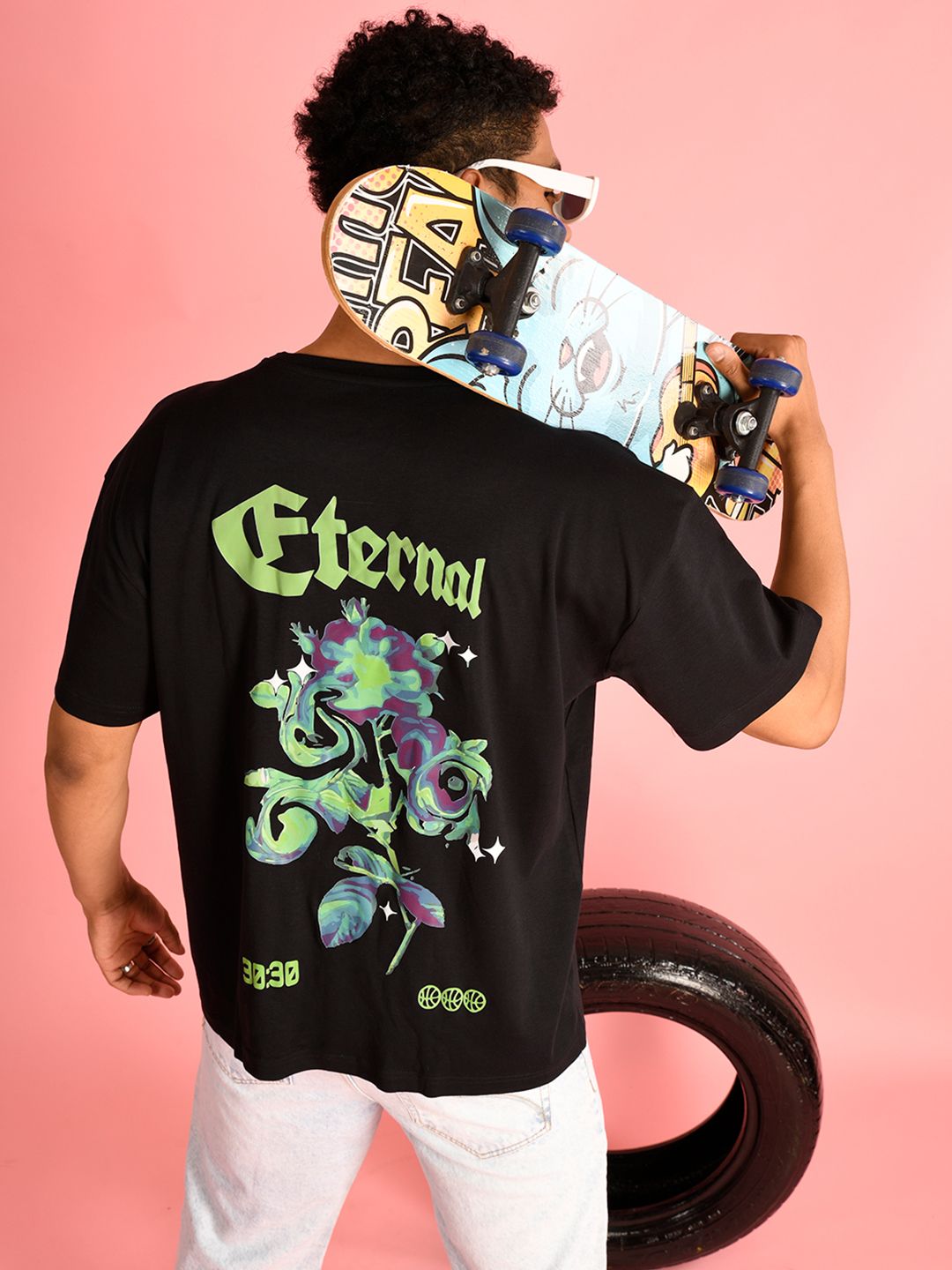 Bene Kleed Men Graphic Printed Round Neck Cotton Oversized T-shirt