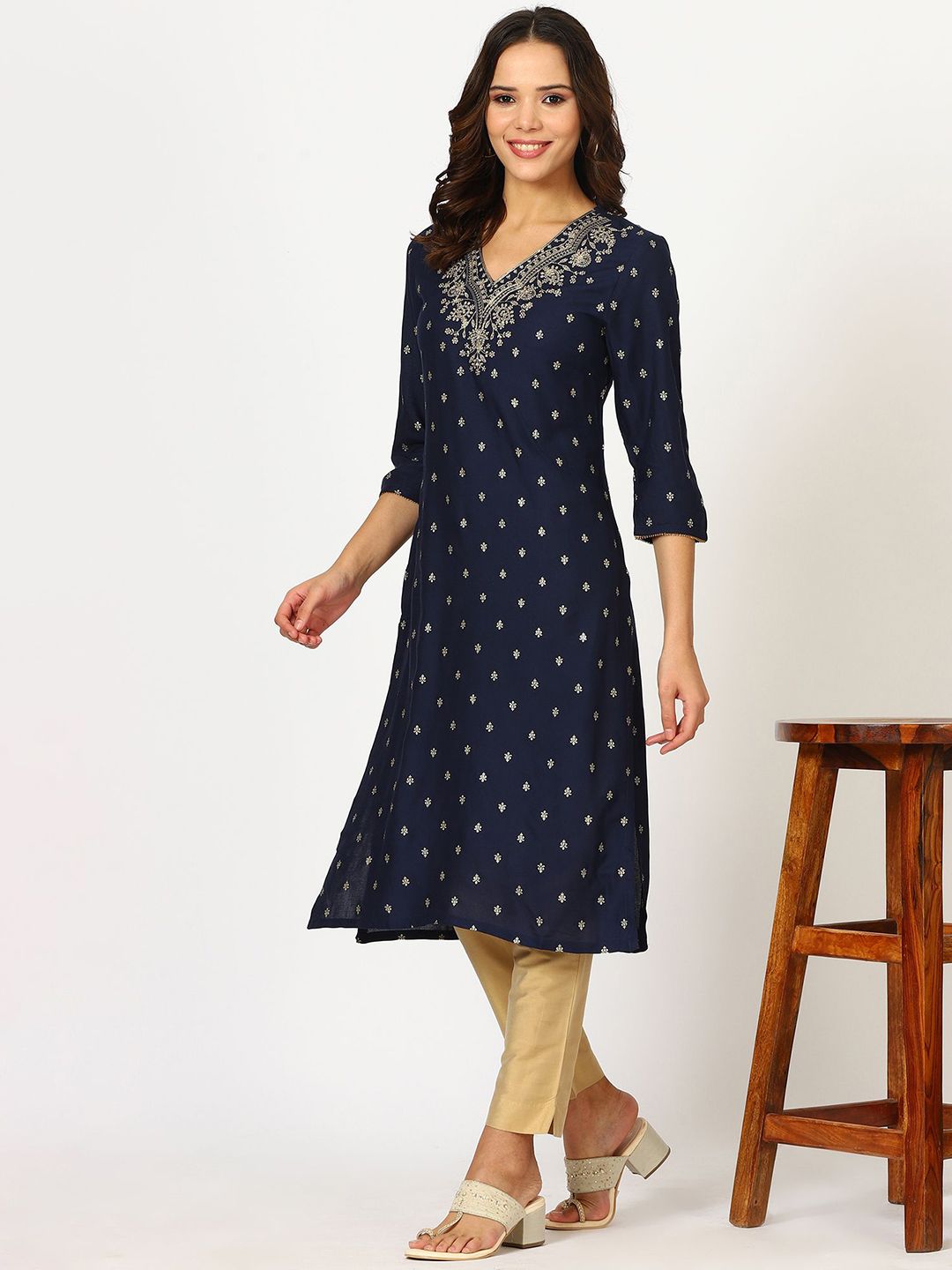 W Women Floral Kurta