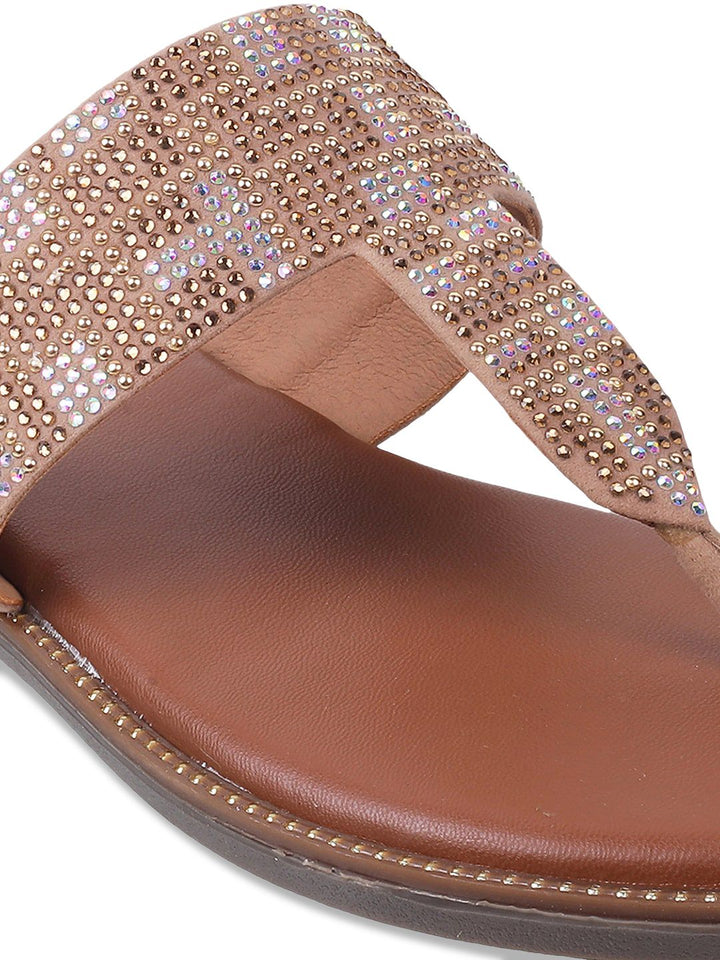 Mochi Embellished T-Strap Flats
