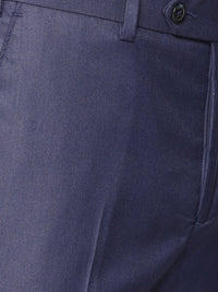 Raymond Men Blue Slim Fit Solid Regular Trousers