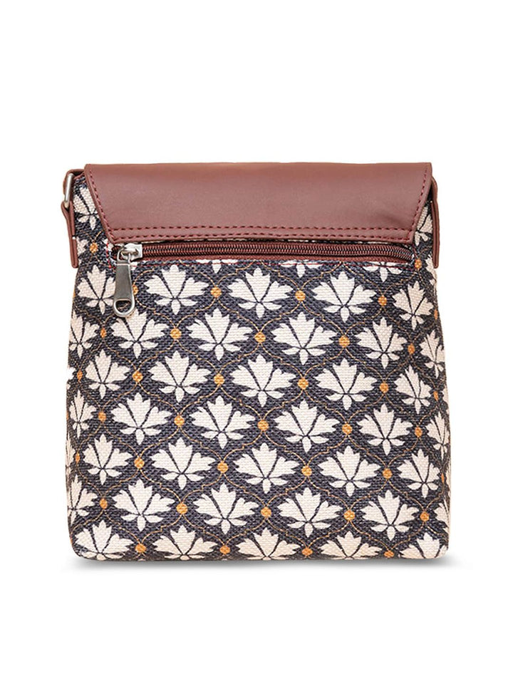 ZOUK Floral Printed Structured Sling Bag