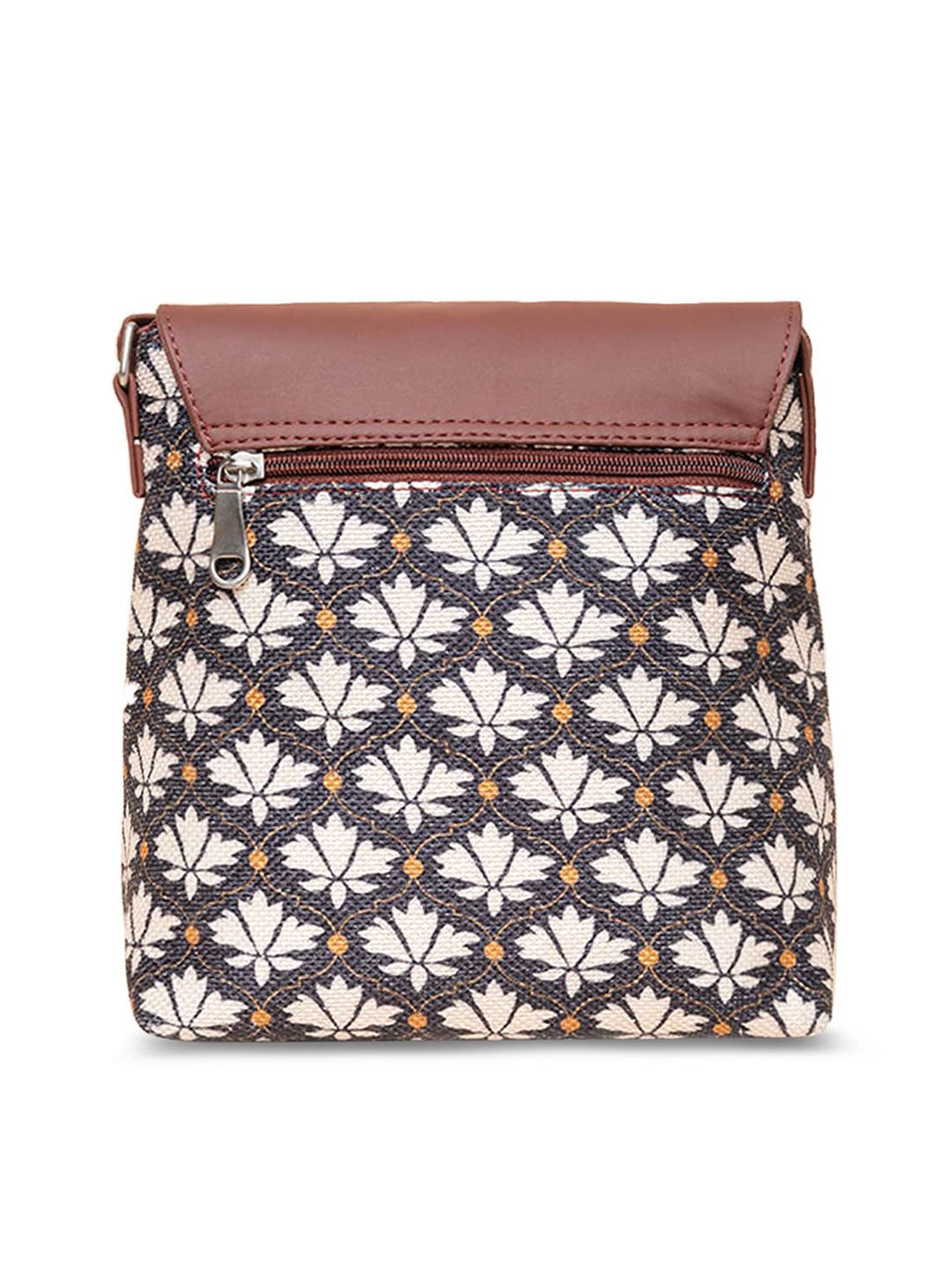 ZOUK Floral Printed Structured Sling Bag