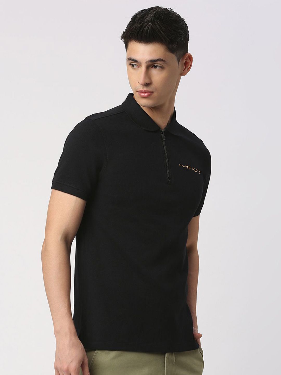 Being Human Men Polo Collar Solid T-shirt
