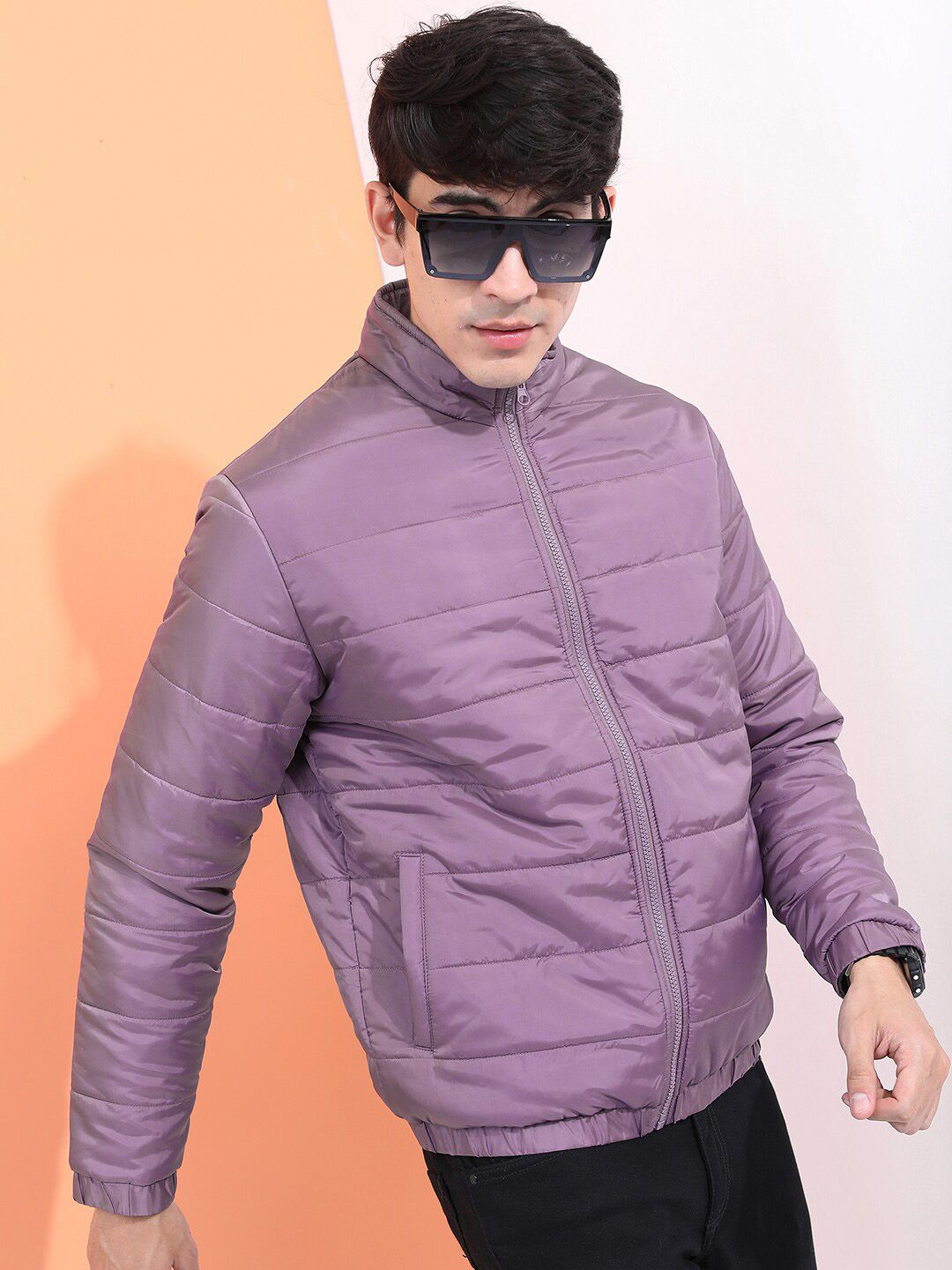 HIGHLANDER Men Purple Puffer Jacket