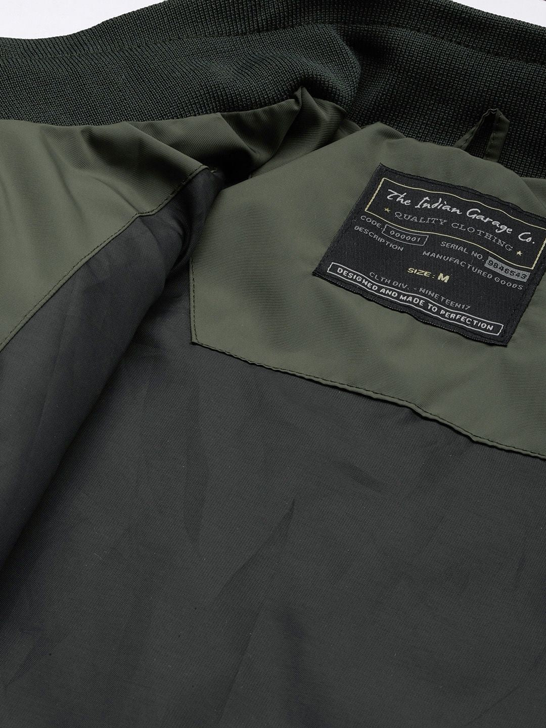The Indian Garage Co Men Regular Fit Zip-Front Bomber Jacket