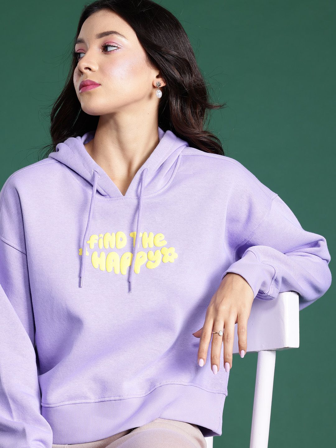 DressBerry Printed Hooded Sweatshirt