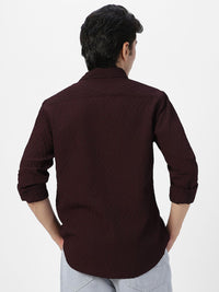 Urbano Fashion Men Spread Collar Textured Cotton Casual Shirt