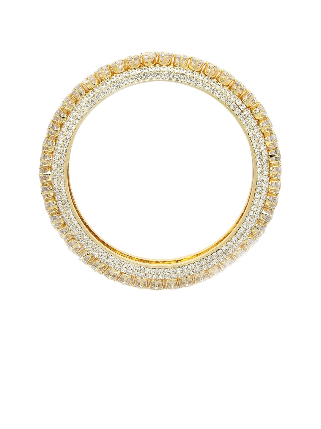 KARATCART Set Of 2 Gold-Plated AD  Bangle