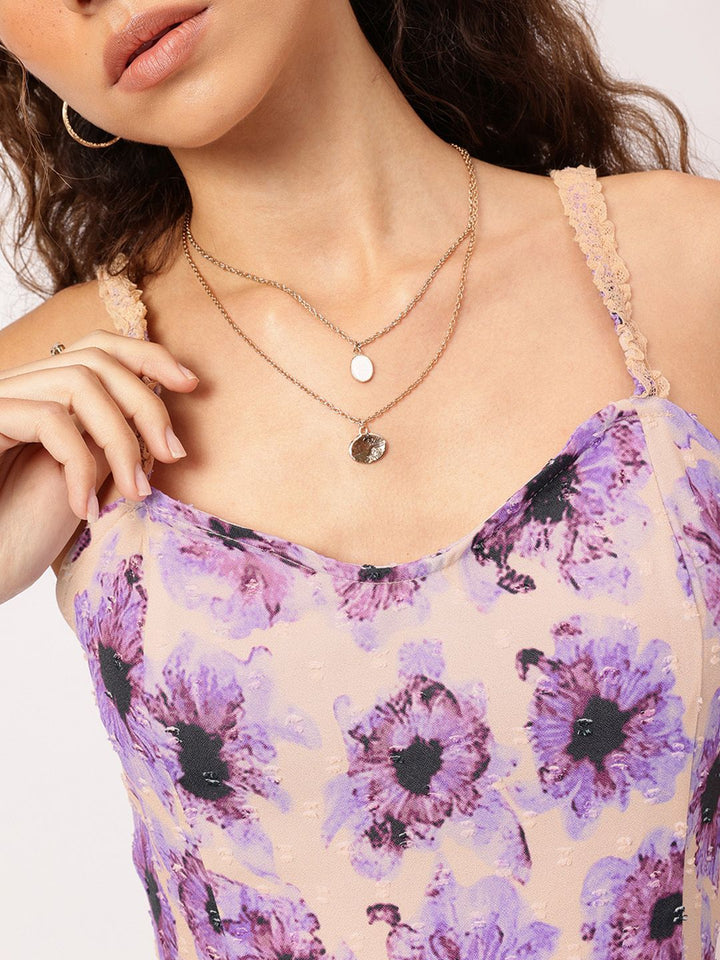 DressBerry Floral Fantasy Lace Inserts Regular Top