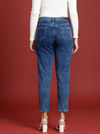 all about you Women Mom Fit High-Rise Heavy Fade Stretchable Jeans