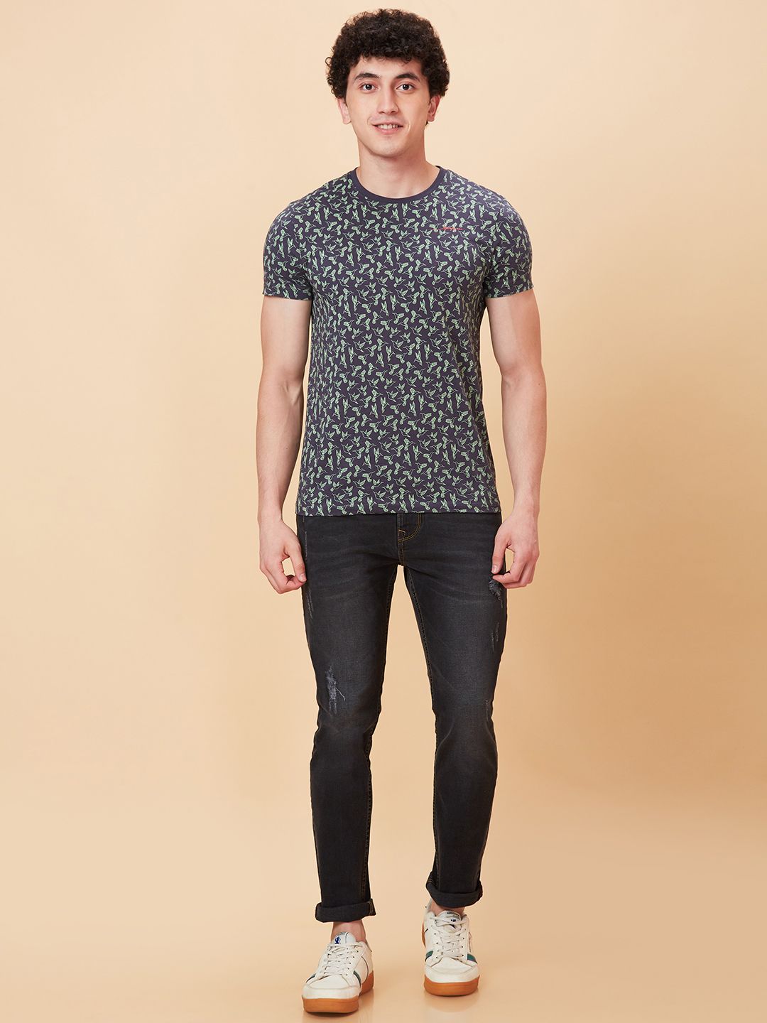Being Human Men Slim Fit Low Distress Light Fade Jeans
