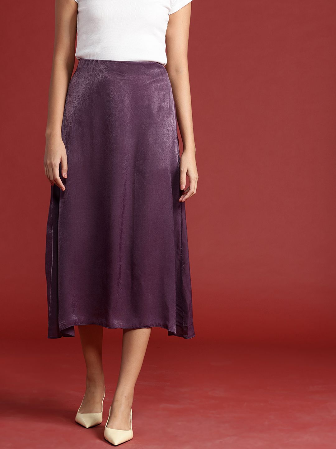 all about you Pure Cotton A-line Midi Skirt