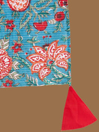VASTRAMAY Girls Square Neck Regular Kantha Work Pure Cotton Kurta With Palazzos & Dupatta