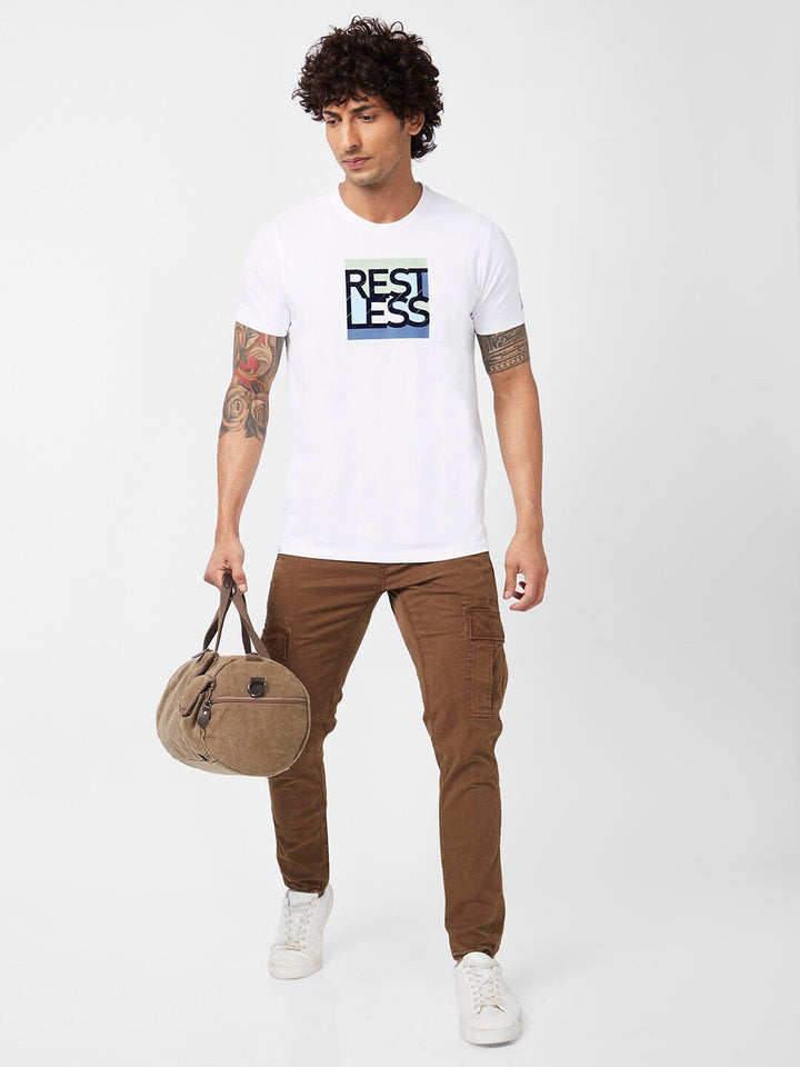 SPYKAR Typography Printed Slim Fit Cotton T-shirt