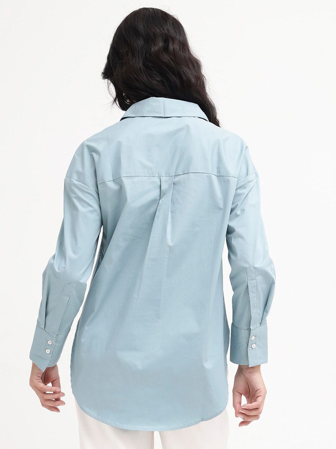 RAREISM Comfort Spread Collar Boxy Opaque Cotton Formal Shirt