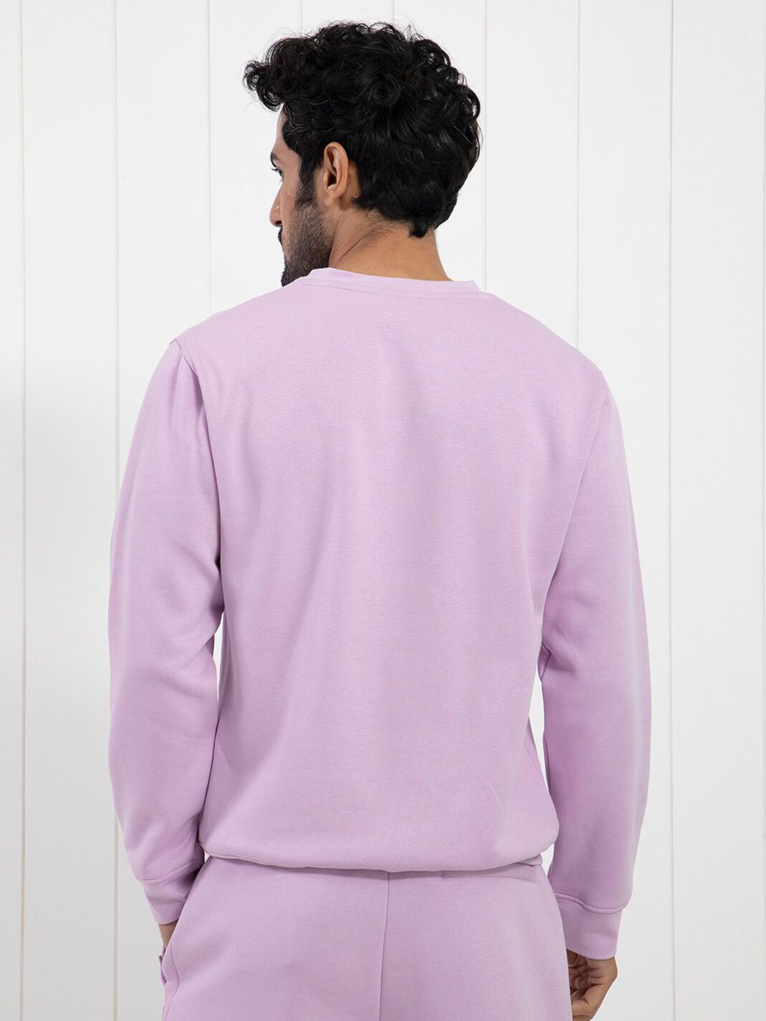RARE RABBIT Men Nomic Logo Print Round Neck Sweatshirt