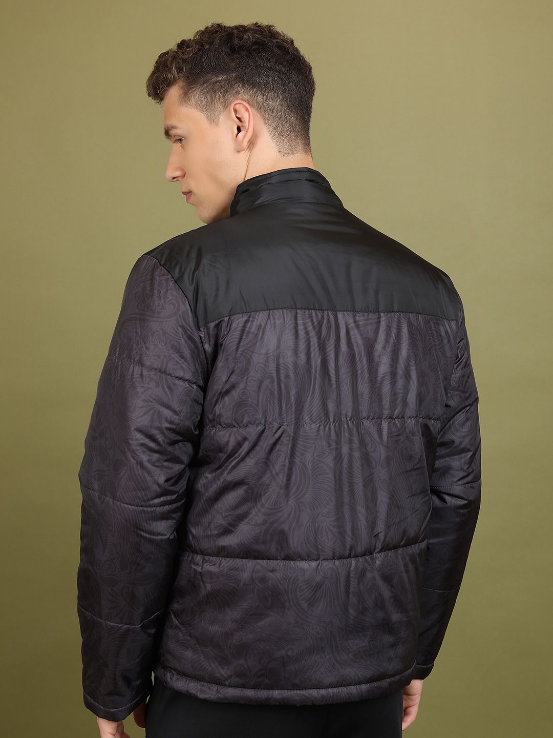 HIGHLANDER Floral Printed Stand Collar Padded Jacket