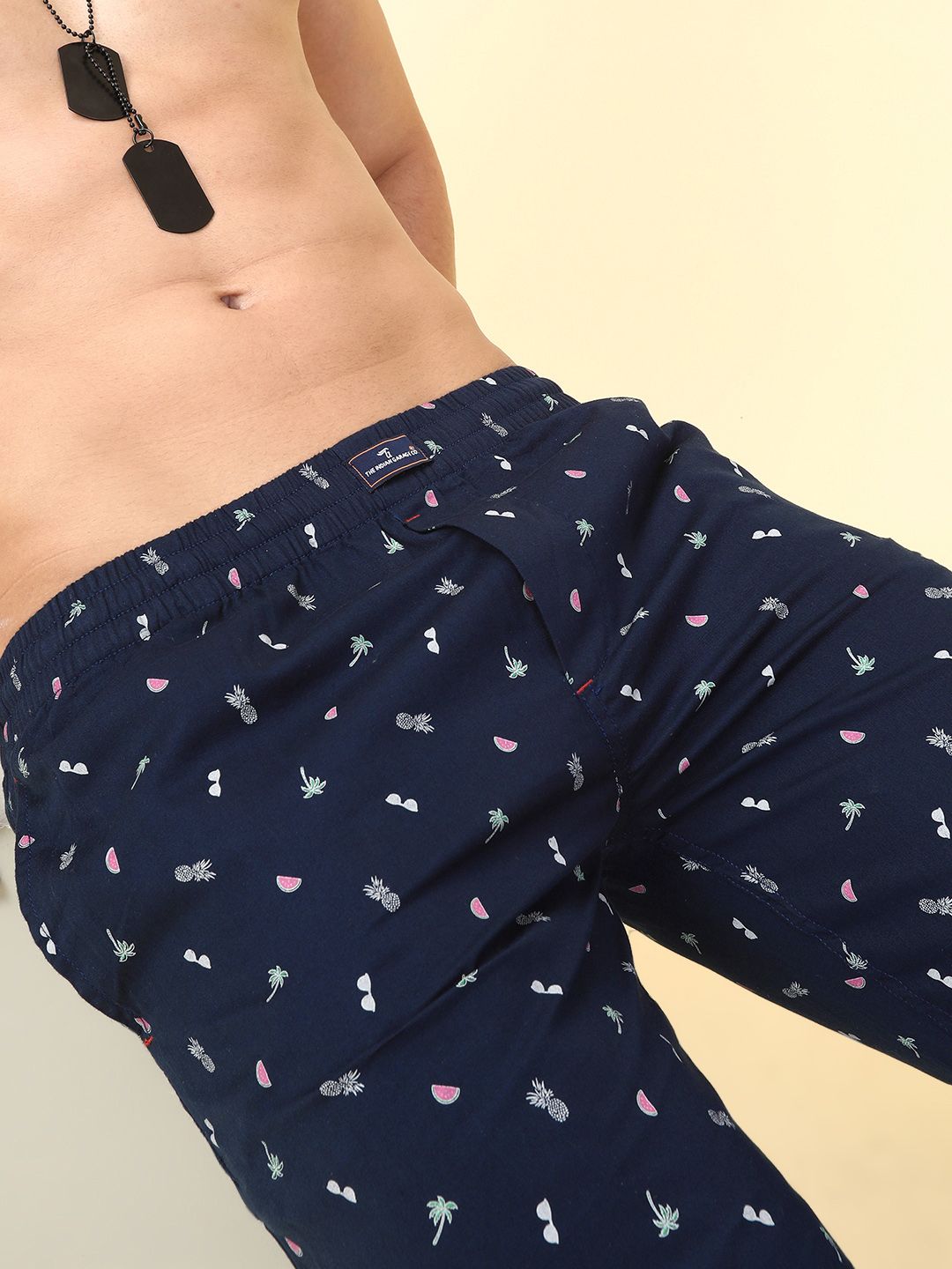 The Indian Garage Co Men's Pure Cotton Printed Lounge Pants