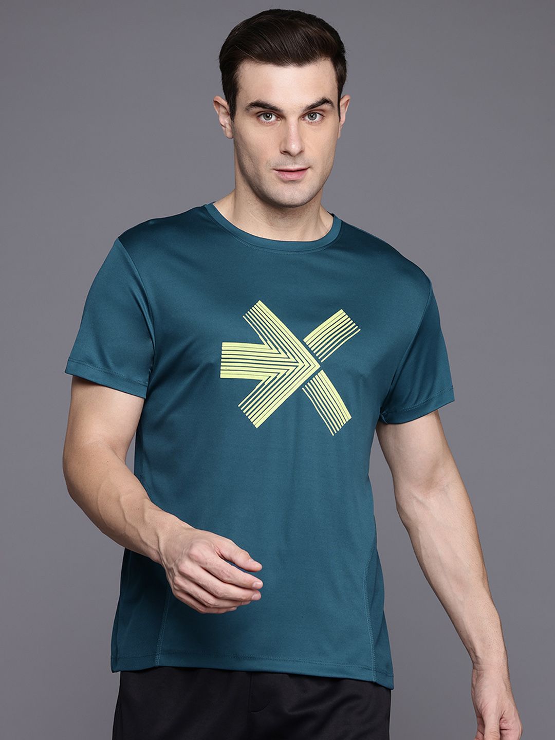 HRX by Hrithik Roshan Men Brand Logo Printed Rapid-Dry Training T-shirt