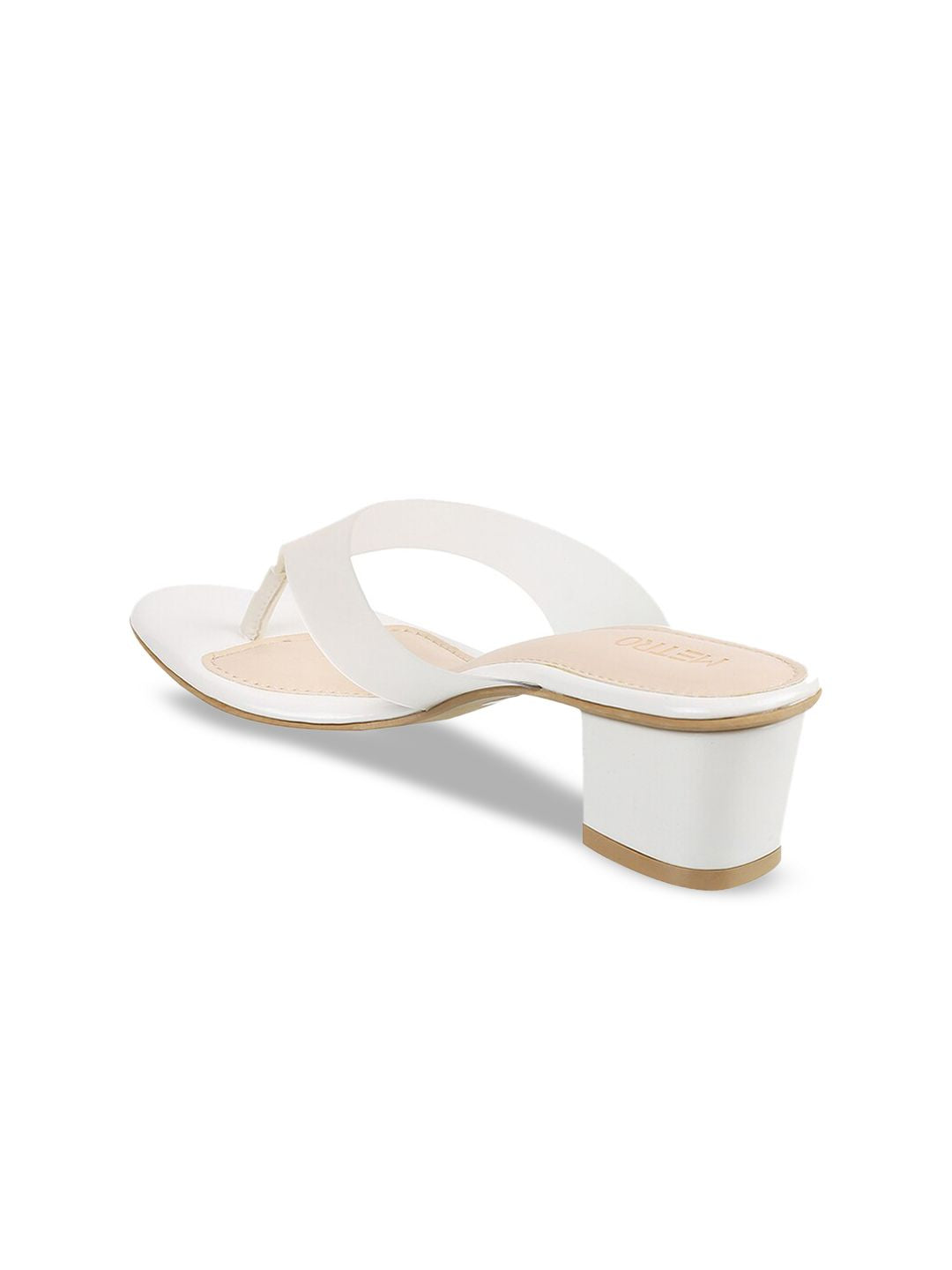 Metro White Embellished Block Sandals