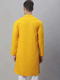 SOJANYA Men Geometric Embroidered Pure Cotton Sequinned Kurta