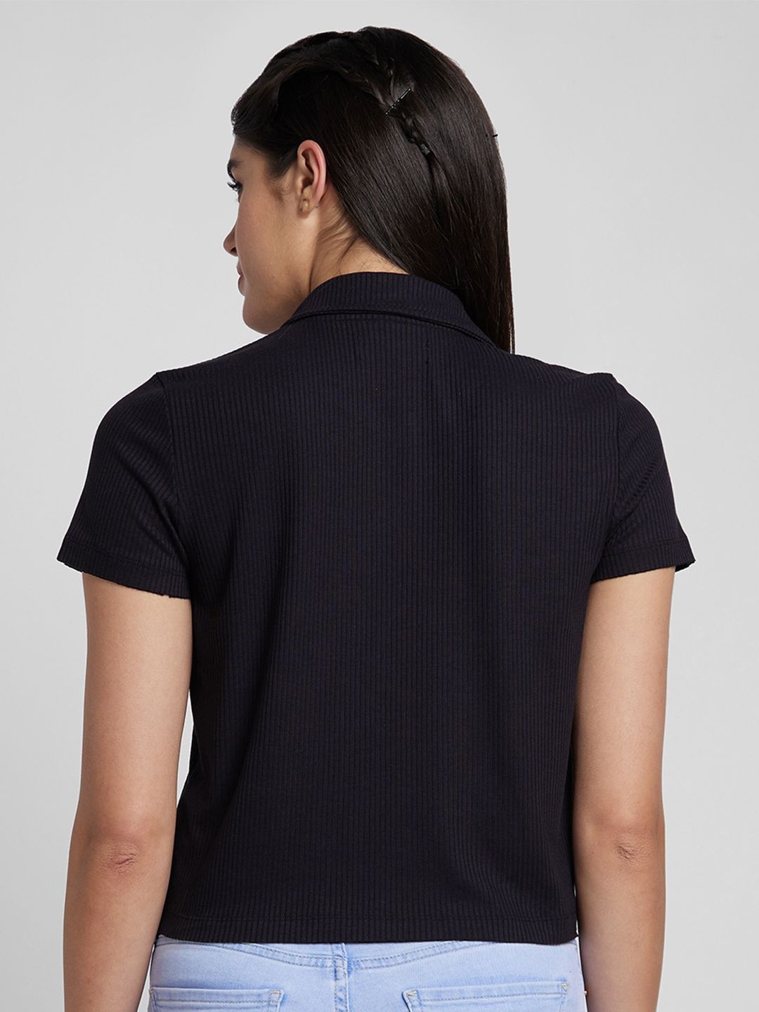 SPYKAR Spread Collar Short Sleeves Casual Shirt
