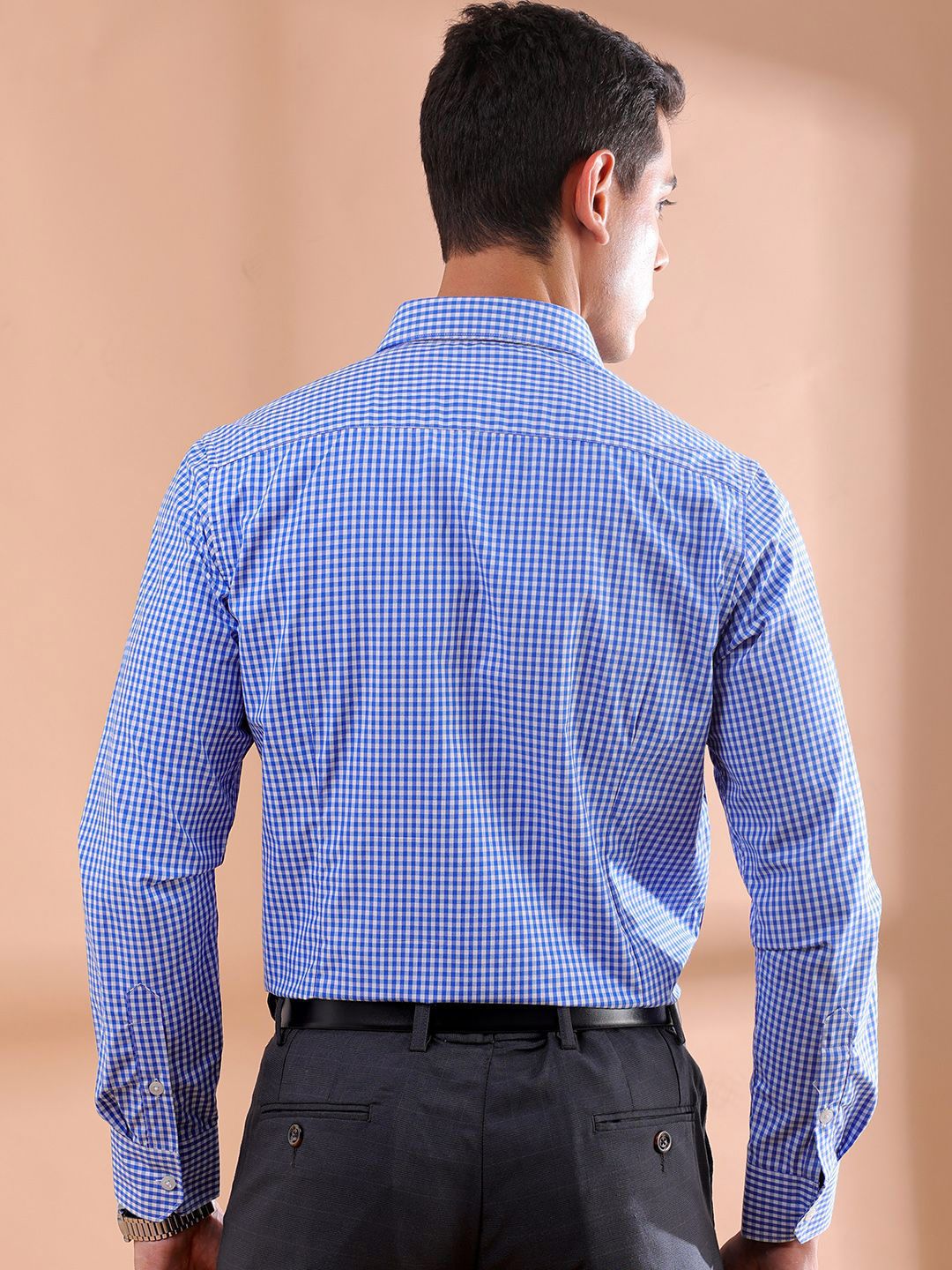The Indian Garage Co. X Luxe Men Slim Fit Micro Checks  Formal Shirt