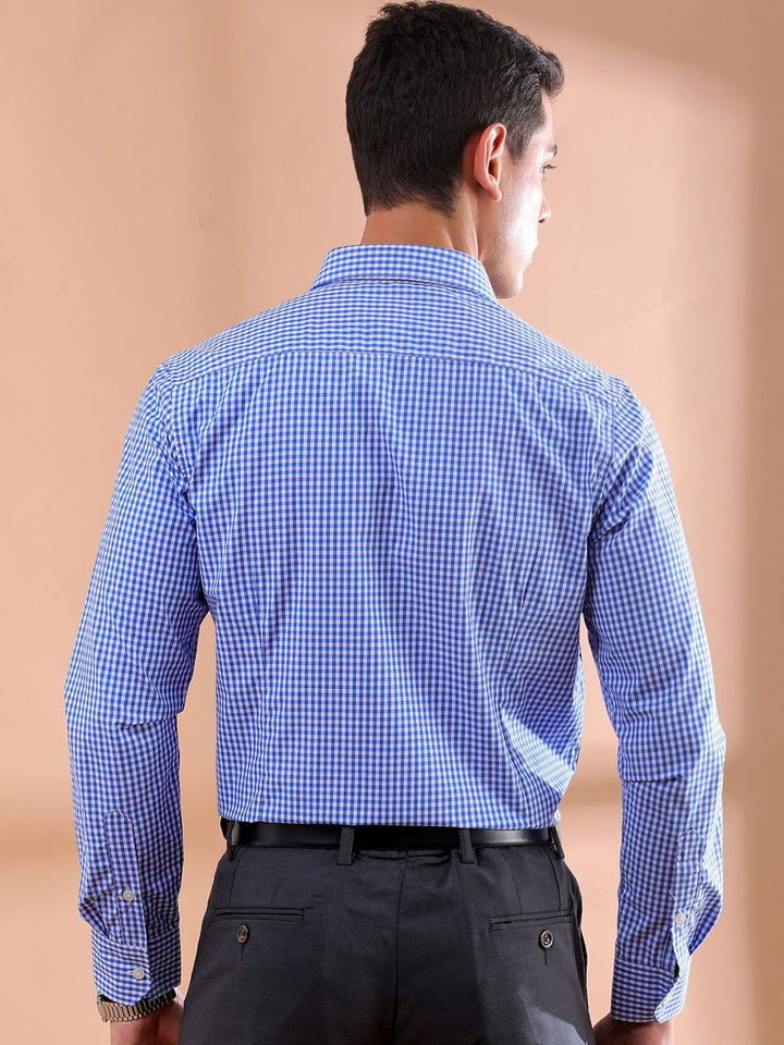 The Indian Garage Co. X Luxe Men Slim Fit Micro Checks  Formal Shirt