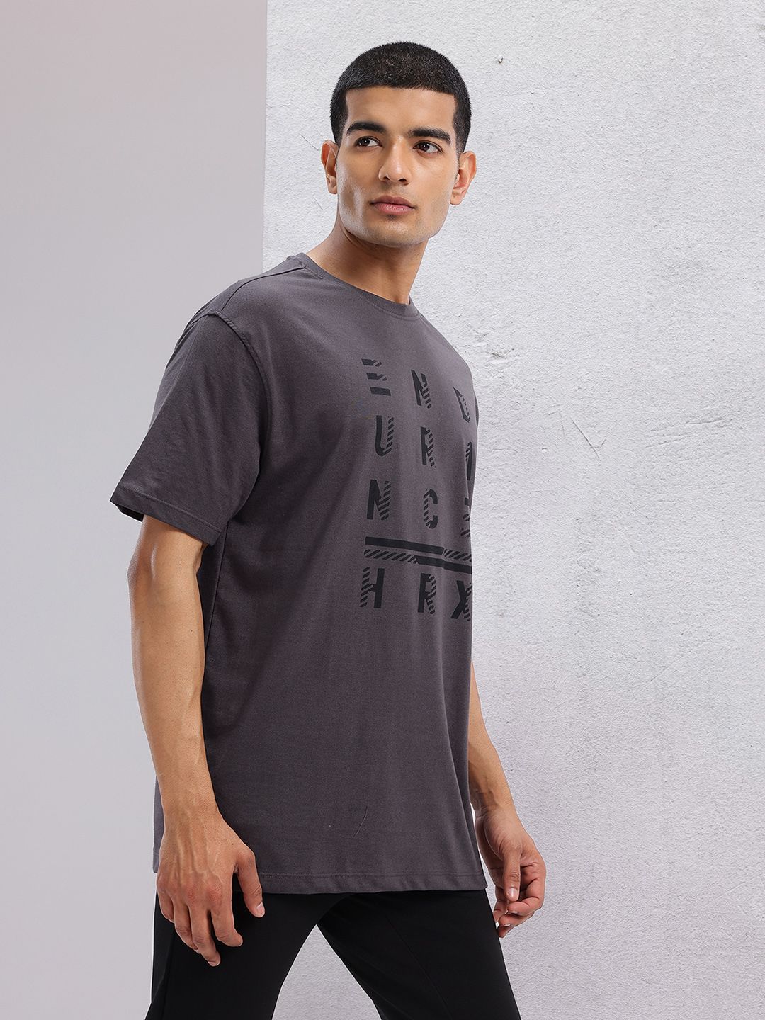 HRX by Hrithik Roshan Typography Printed Relaxed Fit Training T-shirt