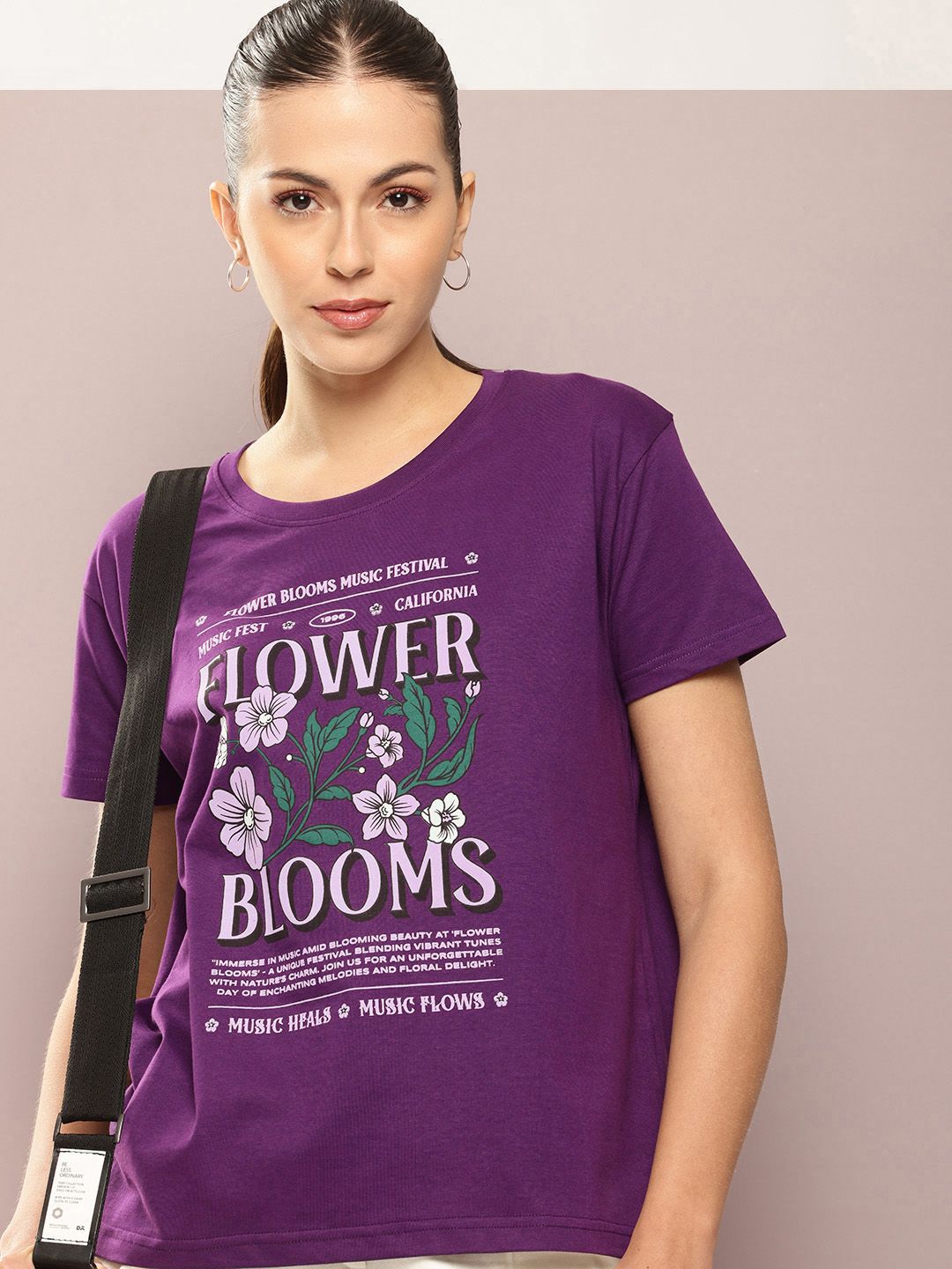 DILLINGER Women Typography Printed Pure Cotton Boxy T-shirt