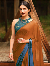 Saree mall Ombre Beads and Stones Pure Chiffon Sarees