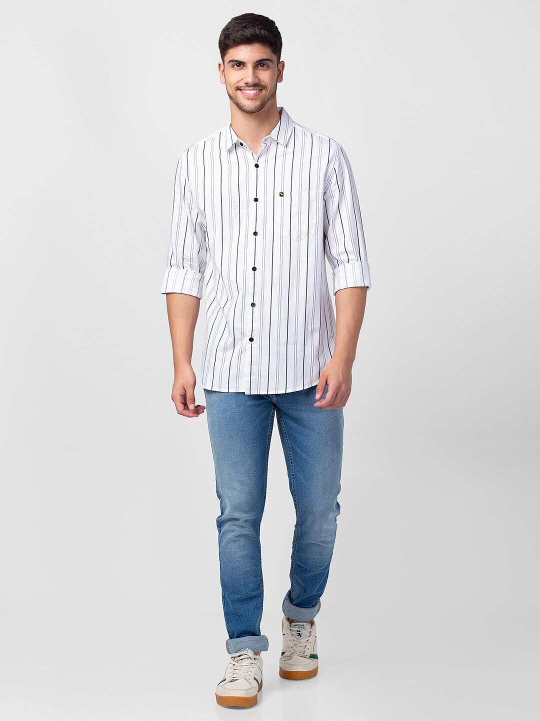 SPYKAR Men Slim Fit Striped Cotton Casual Shirt