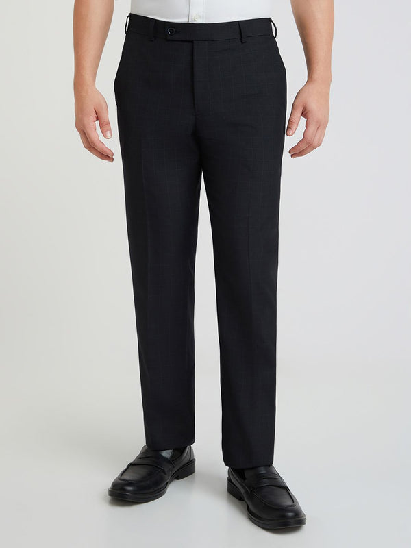 Park Avenue Men Mid-Rise Checked Smart Trousers