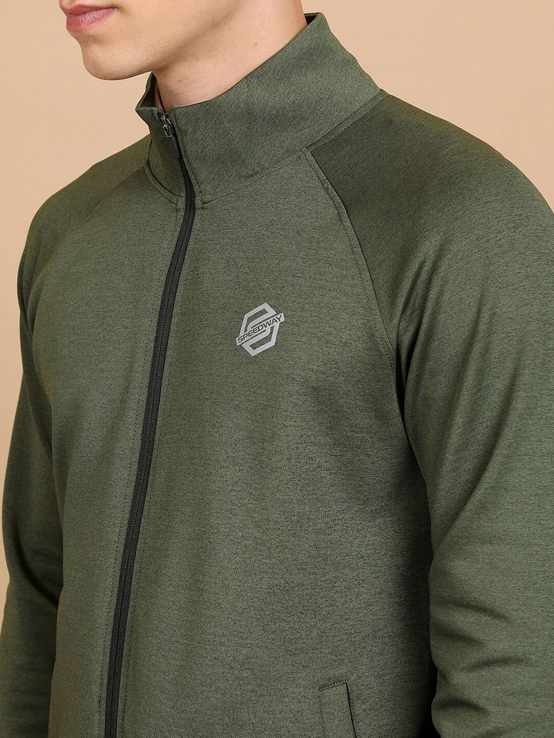 HIGHLANDER Mock Collar Front-Open Sweatshirt