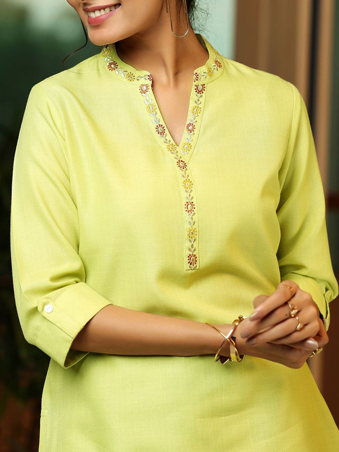 Libas Mandarin Collared Kurtis