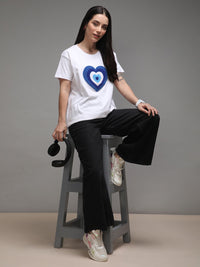 DILLINGER Women Boxy Regular Puff Printed Tshirt