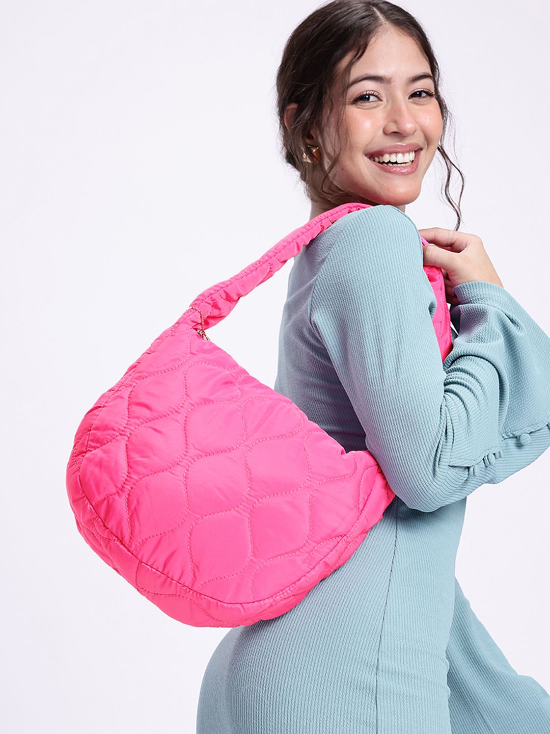DressBerry Structured Quilted Shoulder Bag
